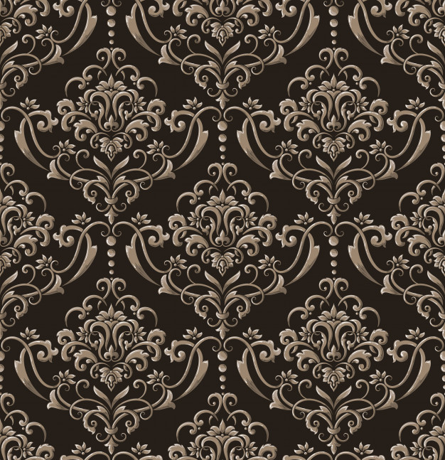 巴洛克风格复古绸缎布纹无缝平铺花纹底纹