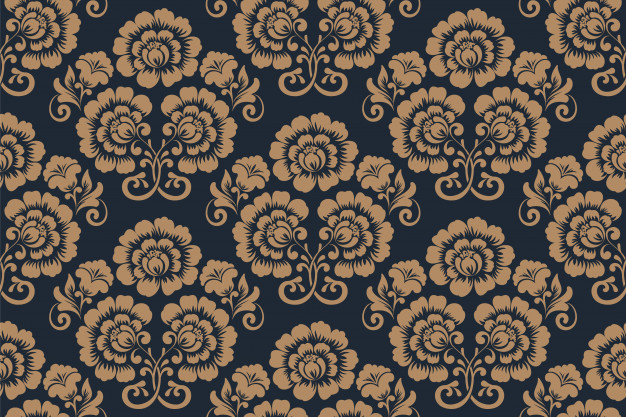 巴洛克风格复古绸缎布纹无缝平铺花纹底纹