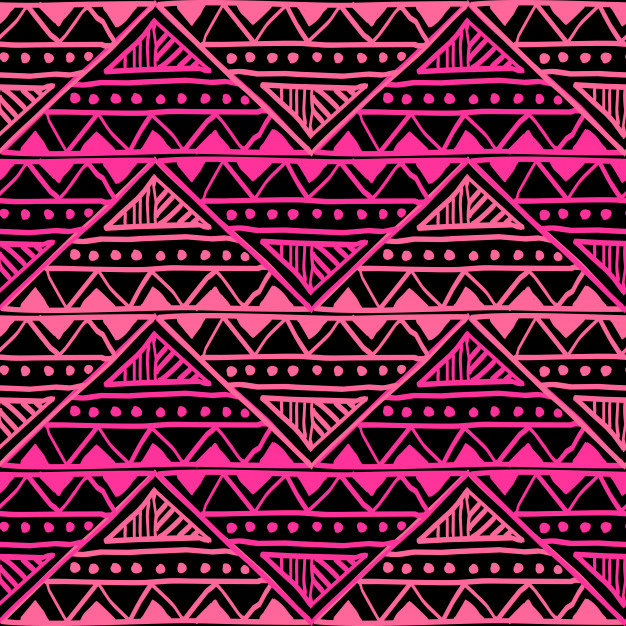 手绘抽象部落民族风格古代涂鸦艺术无缝平铺花纹底纹