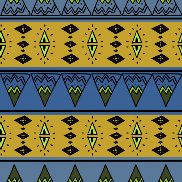 手绘部落民族风无缝模式图案装饰花纹底纹