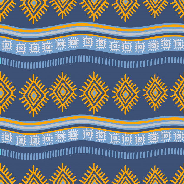 手绘部落民族风无缝模式图案装饰花纹底纹