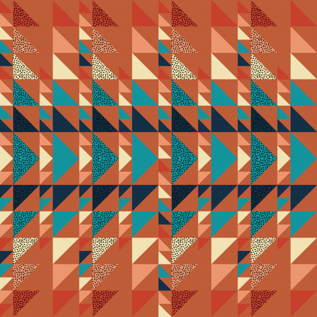 抽象三角形几何多边形孟菲斯风格无缝平铺花纹图案