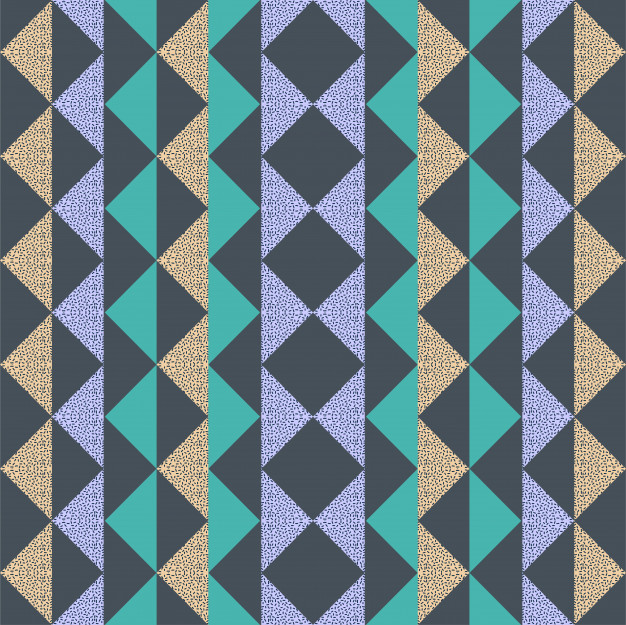 抽象三角形几何多边形孟菲斯风格无缝平铺花纹图案