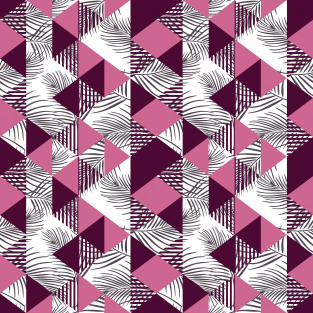 抽象三角形几何多边形孟菲斯风格无缝平铺花纹图案