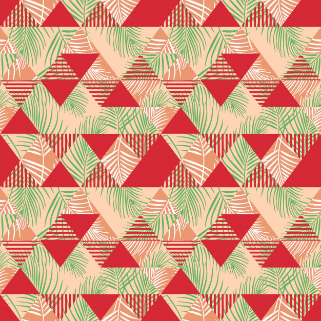 抽象三角形几何多边形孟菲斯风格无缝平铺花纹图案