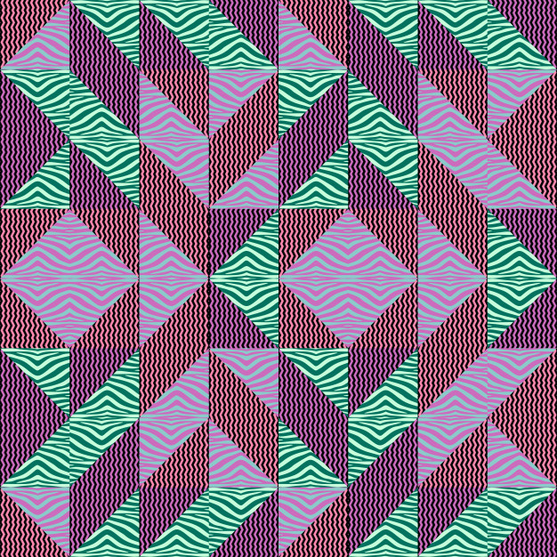 抽象三角形几何多边形孟菲斯风格无缝平铺花纹图案