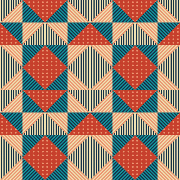 抽象三角形几何多边形孟菲斯风格无缝平铺花纹图案