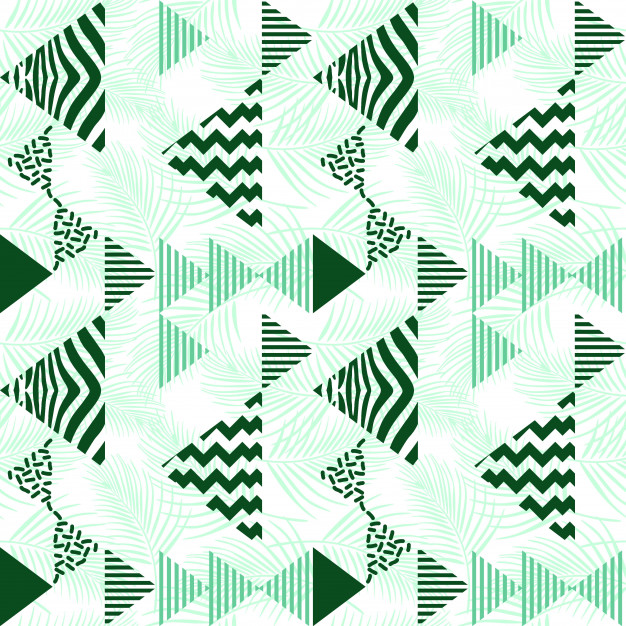 抽象三角形几何多边形孟菲斯风格无缝平铺花纹图案