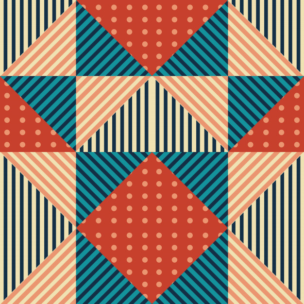 抽象三角形几何多边形孟菲斯风格无缝平铺花纹图案