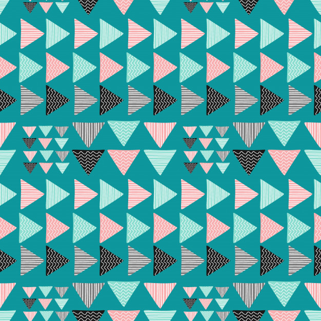 抽象三角形几何多边形孟菲斯风格无缝平铺花纹图案