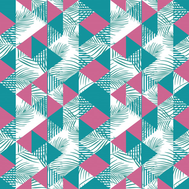 抽象三角形几何多边形孟菲斯风格无缝平铺花纹图案