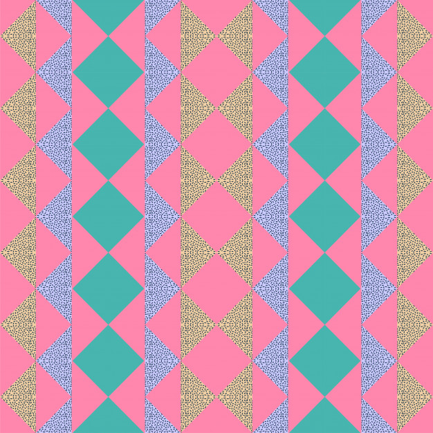 抽象三角形几何多边形孟菲斯风格无缝平铺花纹图案