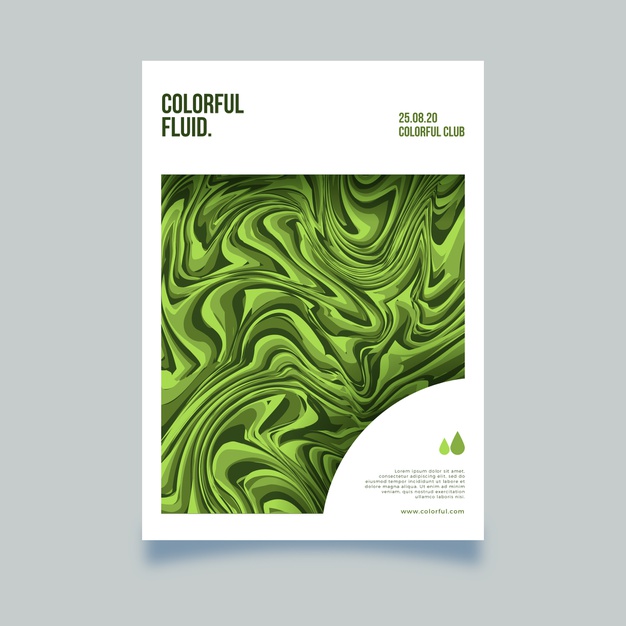 多彩抽象流体液体渐变海报单页模板