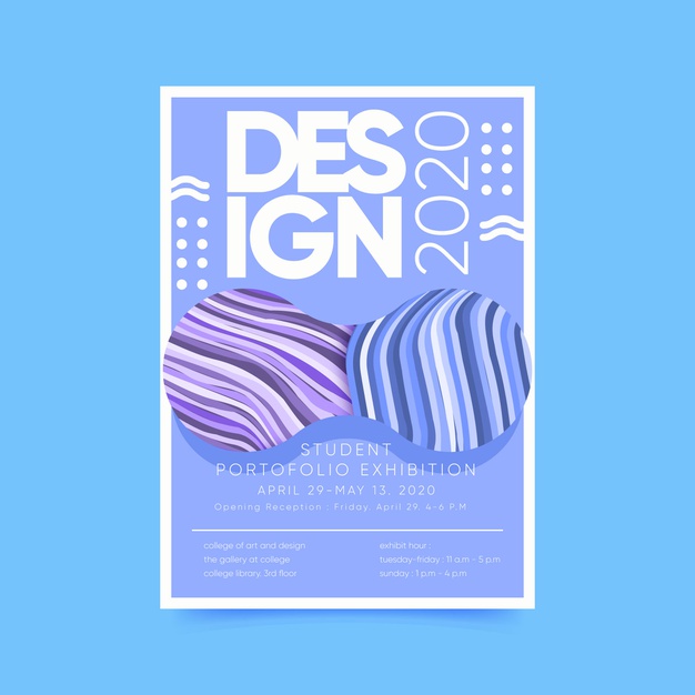 多彩抽象流体液体渐变海报单页模板