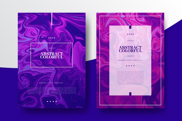 多彩抽象流体液体渐变海报单页模板