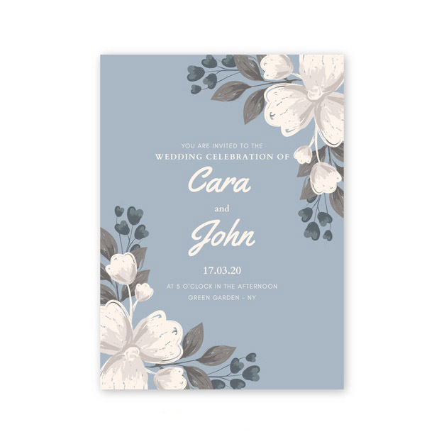 水彩植物花朵花卉装饰边框小清新卡片海报单页邀请函模板618pic 设计