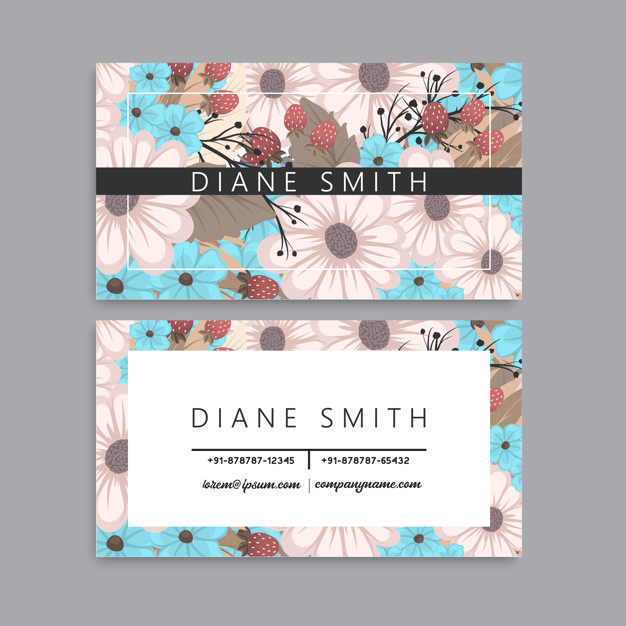 花卉花朵女性行业小清新名片会员卡优惠券模板