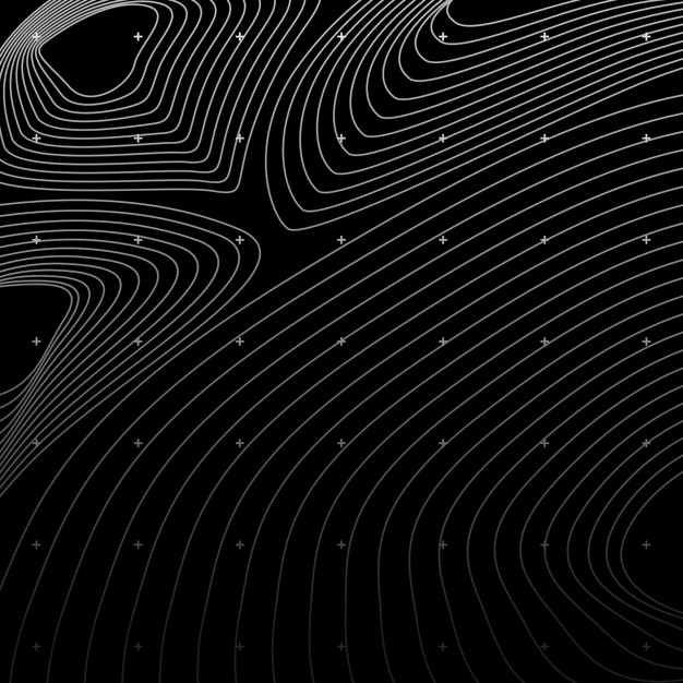 黑色背景等高线地形抽象线条装饰背景底图