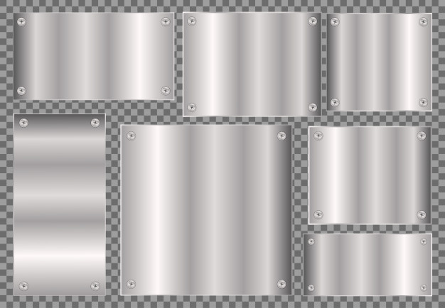 金属不锈钢合金质感，银色渐变肌理纹理
