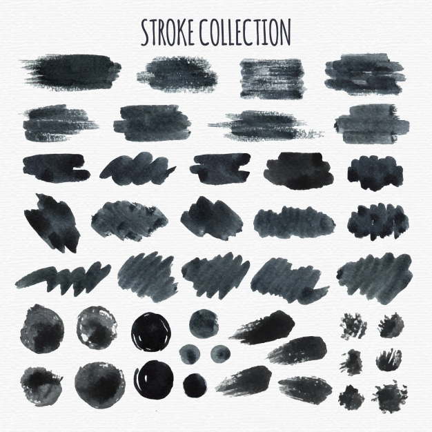 黑色毛笔墨迹笔触笔刷笔迹画笔纹理肌理