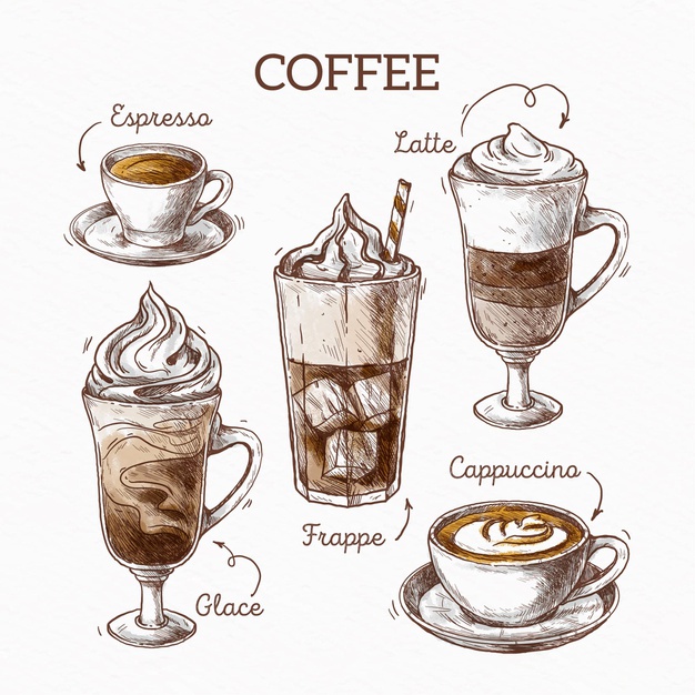 咖啡杯饮料饮品甜品插画