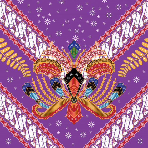 凤凰背景底纹印尼印花蜡染花纹