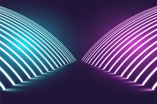 抽象多彩霓虹灯隧道光晕背景