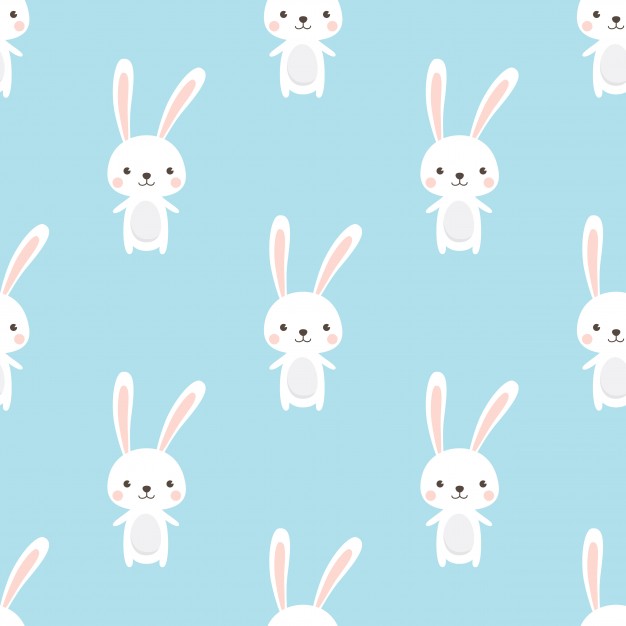 可爱的兔子无缝花纹背景
