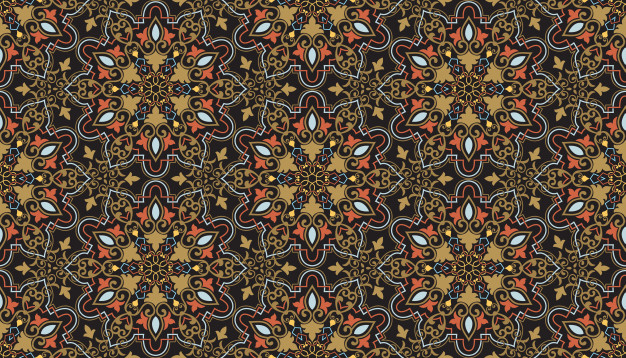 阿拉伯风格花朵花卉无缝花纹背景