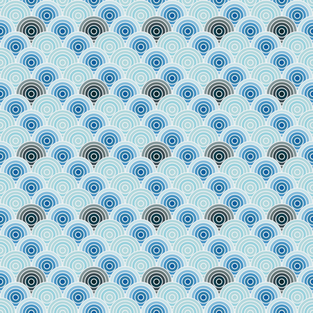 传统中式日式波纹青海波花纹