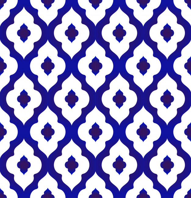 无缝青花瓷风格花纹