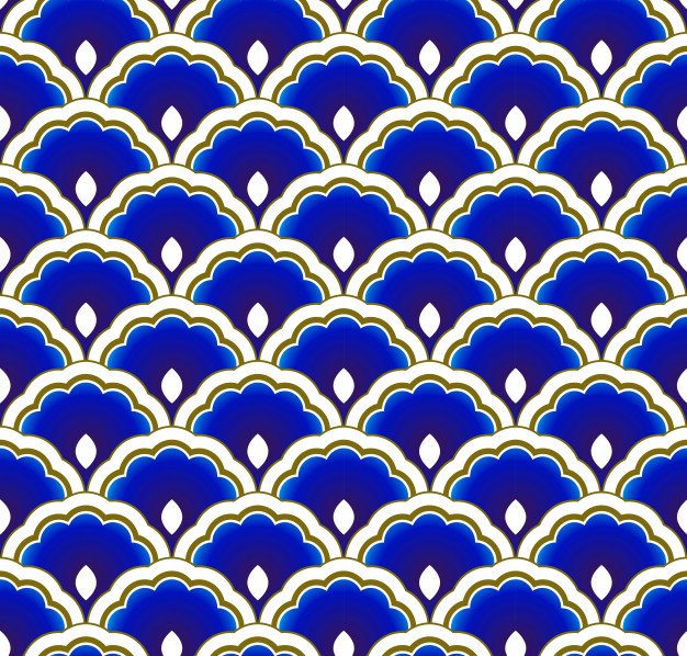 传统中式日式波纹青海波花纹