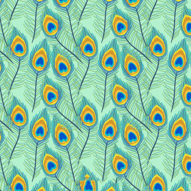 孔雀羽毛图案背景花纹