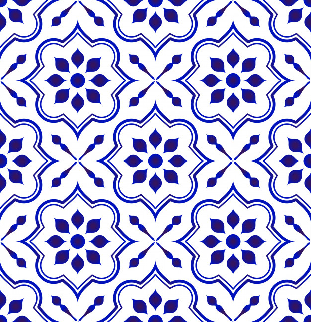 无缝青花瓷风格花纹