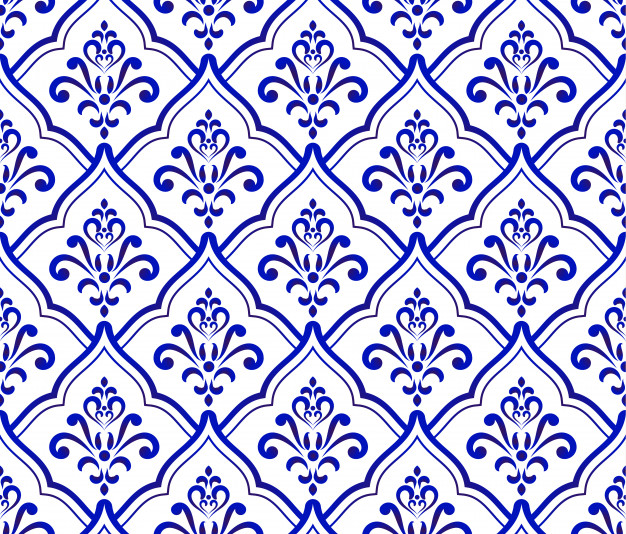 青花瓷巴洛克风格花纹