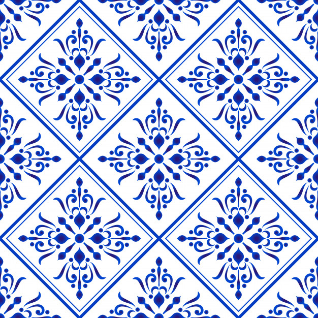 无缝青花瓷风格花纹