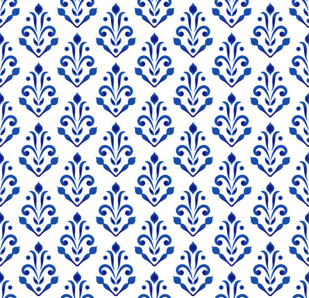 青花瓷风格无缝花纹