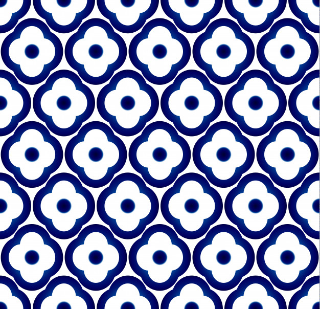 无缝青花瓷风格花纹