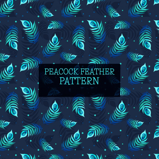 孔雀羽毛图案背景花纹
