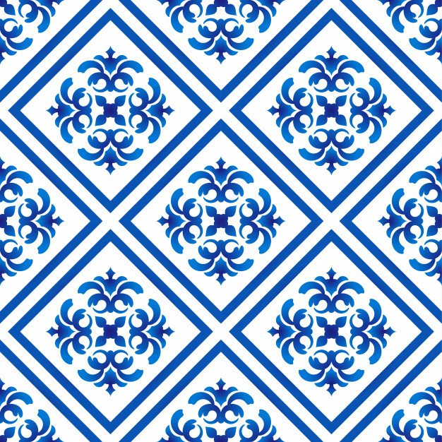 无缝青花瓷风格花纹