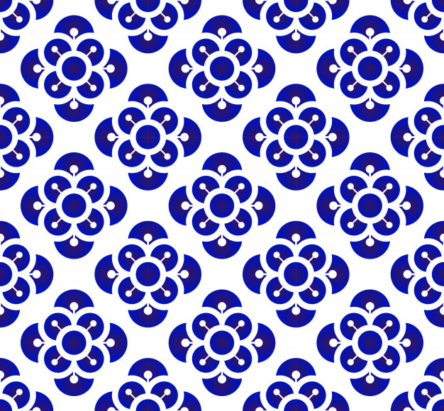 无缝青花瓷风格花纹