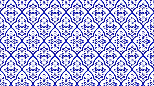 无缝青花瓷风格花纹