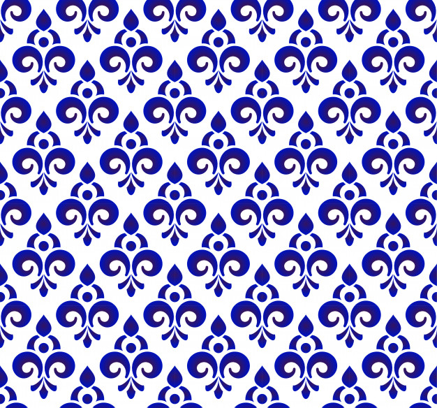 青花瓷风格无缝花纹