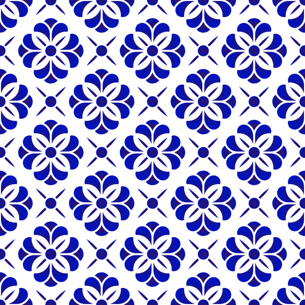 无缝青花瓷风格花纹