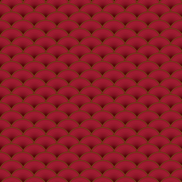 红色传统中式日式波纹青海波花纹