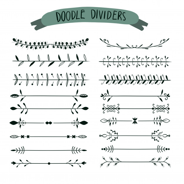 手绘装饰花纹分割线