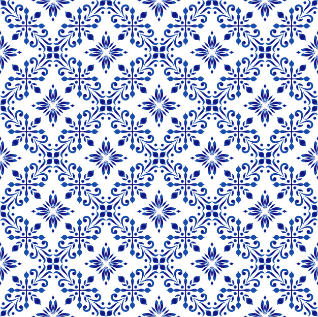 无缝青花瓷风格花纹