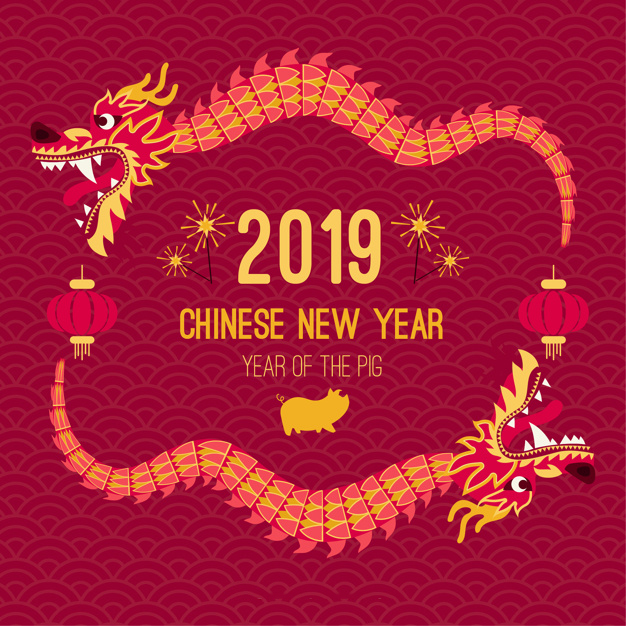 手绘中国龙插画