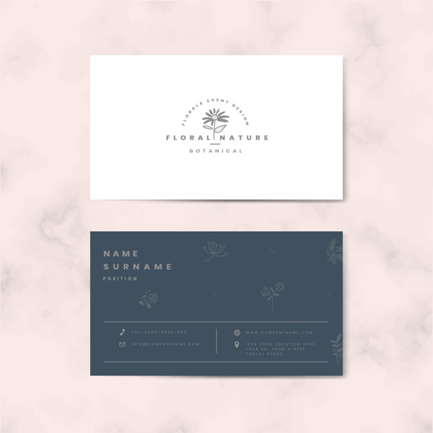 双面花卉简约现代名片模板