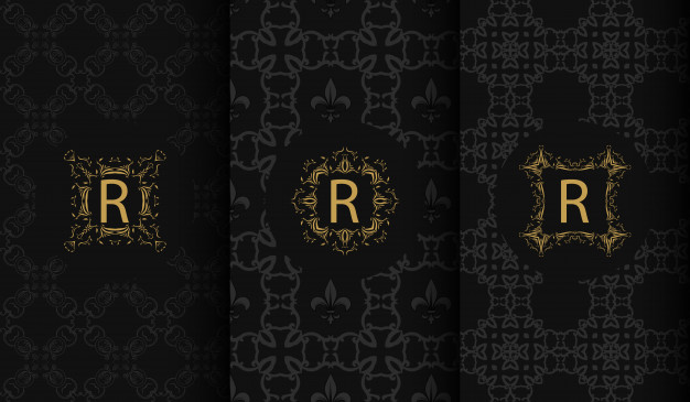 华丽的欧式花纹底纹标志logo